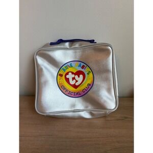 Vintage Ty Beanie Babies Official Club Silver Metallic PVC Collector Case Bag
